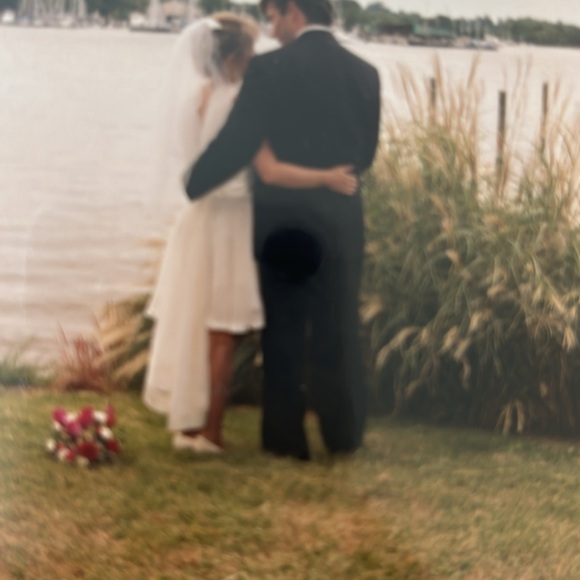 Wedding dress, sash and veil. Handmade. - Picture 2 of 13